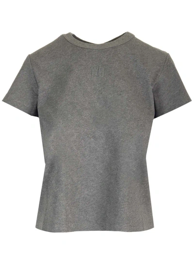 Alexander Wang T Glitter Jersey T-shirt In Grey