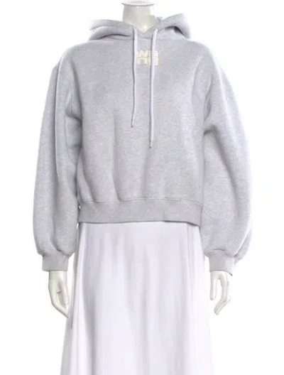 Pre-owned Alexander Wang Graphic Print Crew Neck Hoodie In Gray