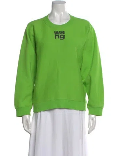 Pre-owned Alexander Wang Graphic Print Crew Neck Sweatshirt In Green