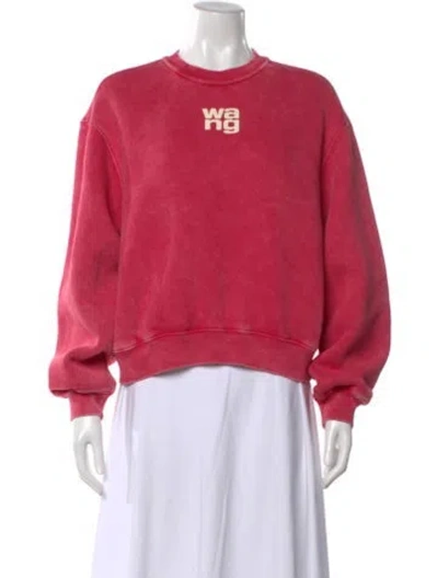 Pre-owned Alexander Wang Graphic Print Crew Neck Sweatshirt In Pink