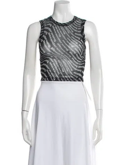 Pre-owned Alexander Wang Graphic Print Crew Neck Top