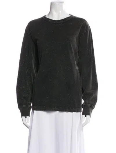 Pre-owned Alexander Wang Graphic Print Crew Neck Top In Green