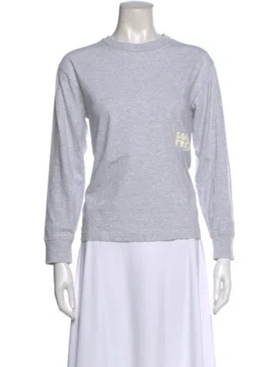 Pre-owned Alexander Wang T Graphic Print Crew Neck T-shirt In Gray