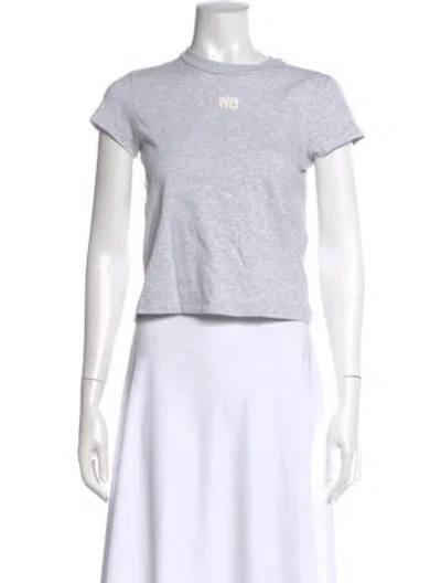 Pre-owned Alexander Wang T Graphic Print Crew Neck T-shirt W/ Tags In Gray
