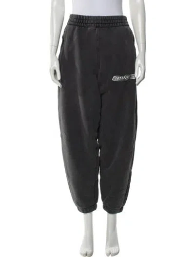 Pre-owned Alexander Wang T Graphic Print Sweatpants In Gray