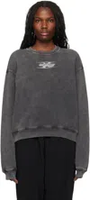 Alexander Wang T Gray Blade Logo-embossed Sweatshirt In 208a Washed Cedar