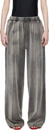 Alexander Wang T Gray Crushed Velour Lounge Pants In Washed Feather