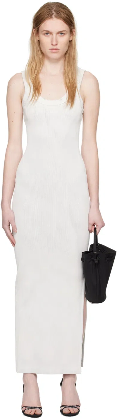 Alexander Wang T Gray Embossed Dress In 132a Washed Smoke Wh