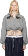 Alexander Wang T T By Alexander Wang Deconstructed Hoodie In Gray