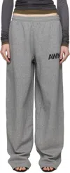 Alexander Wang T T By Alexander Wang Cotton Fleece Sweatpants With Logo Print In Dark Heather Grey
