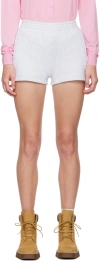Alexander Wang T Gray Puff Logo Shorts In Lt Hthr Grey 050
