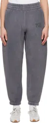 Alexander Wang T Gray Puff Logo Sweatpants In Washed Ashphalt