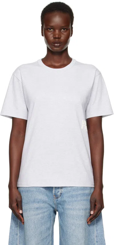 Alexander Wang T Gray Puff Logo T-shirt In Lt Hthr Grey 050