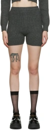 Alexander Wang T Gray Wool Shorts In Dark Heather Grey 02