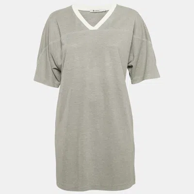 Pre-owned Alexander Wang T Grey Modal V-neck Long T-shirt S