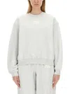 Alexander Wang T T By Alexander Wang Oversized Grey Hoodie With Subtle Logo