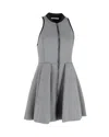 Alexander Wang T Halter Mock Neck Mini Dress In Grey Cotton In Grey