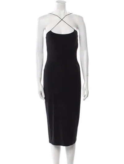 Pre-owned Alexander Wang T Halterneck Midi Length Dress In Black