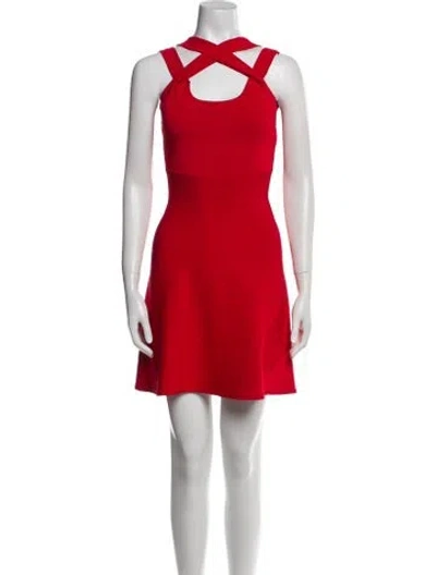 Pre-owned Alexander Wang T Halterneck Mini Dress In Red