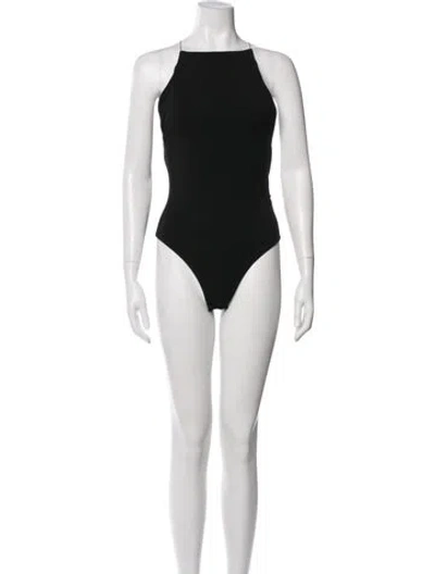 Pre-owned Alexander Wang Halterneck Sleeveless Bodysuit In Black