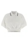 Alexander Wang T Intarsia Collar Polo Shirt In White