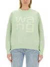 Alexander Wang T T By Alexander Wang Jersey With Logo In Green