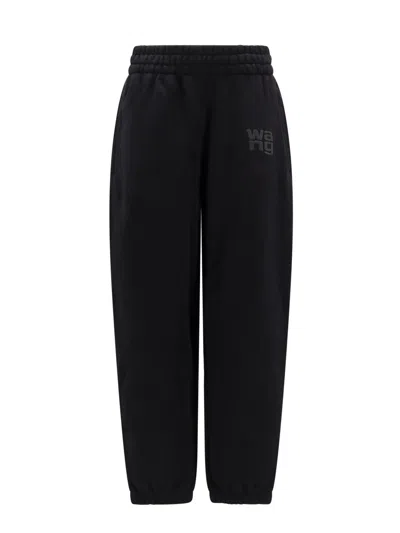 Alexander Wang T Jogging Cotton Trouser With Logo In 001 Black