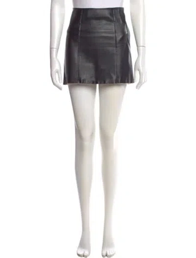 Pre-owned Alexander Wang T Lamb Leather Mini Skirt In Black
