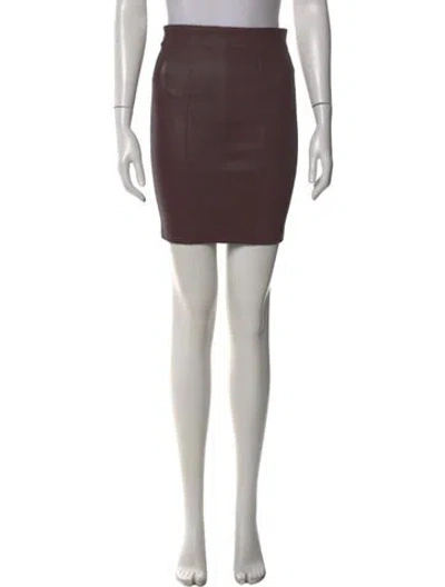 Pre-owned Alexander Wang T Lamb Leather Mini Skirt In Burgundy