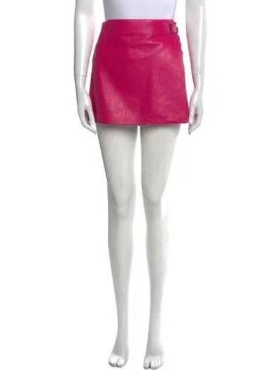 Pre-owned Alexander Wang T Lamb Leather Mini Skirt In Pink