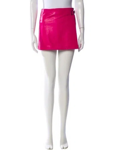 Pre-owned Alexander Wang T Lamb Leather Mini Skirt In Pink