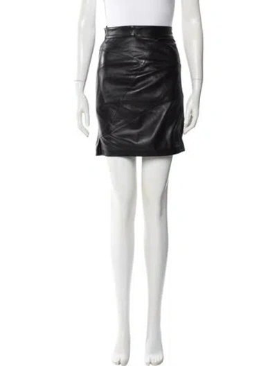 Pre-owned Alexander Wang T Lambskin Mini Skirt In Black