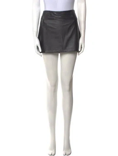 Pre-owned Alexander Wang T Lambskin Mini Skirt In Black