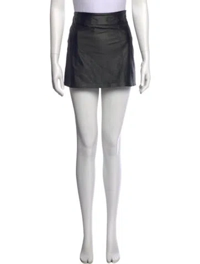 Pre-owned Alexander Wang T Lambskin Mini Skirt In Black
