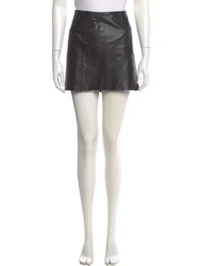 Pre-owned Alexander Wang T Lambskin Mini Skirt In Black