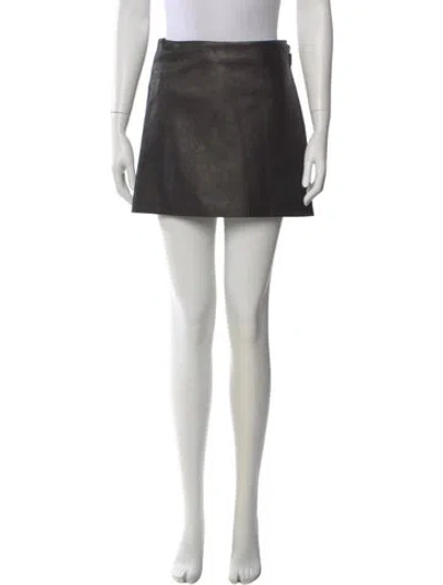 Pre-owned Alexander Wang Lambskin Mini Skirt In Black