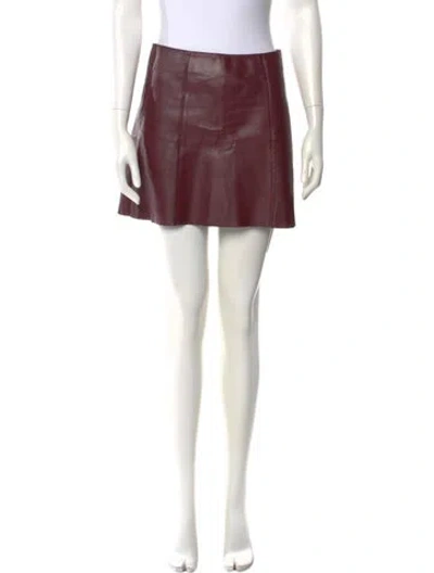 Pre-owned Alexander Wang T Lambskin Mini Skirt In Burgundy