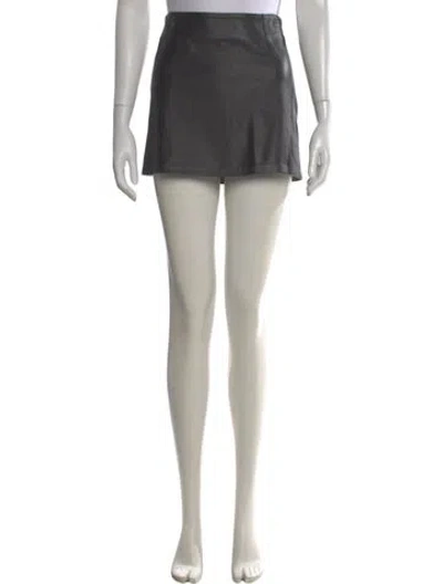 Pre-owned Alexander Wang T Lambskin Mini Skirt In Gray