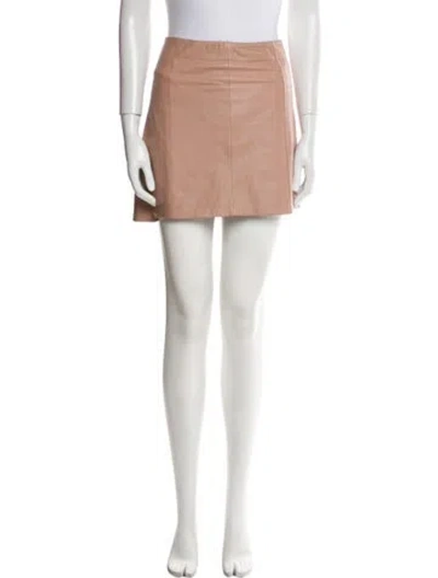Pre-owned Alexander Wang T Lambskin Mini Skirt In Pink