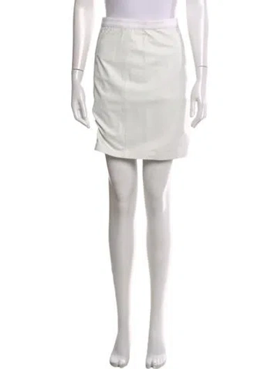 Pre-owned Alexander Wang T Lambskin Mini Skirt In White