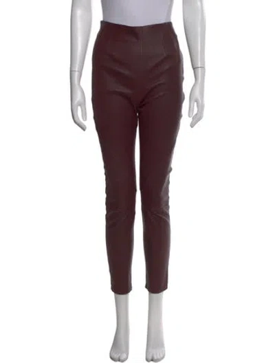 Pre-owned Alexander Wang Lambskin Skinny Leg Pants In Burgundy