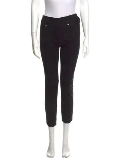 Pre-owned Alexander Wang T Lambskin Straight Leg Pants In Black