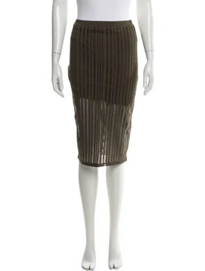 Pre-owned Alexander Wang T Lasercut Accents Knee-length Skirt In Green