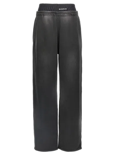 ALEXANDER WANG T LAYERED COTTON JOGGERS WITH BOXER INSERT