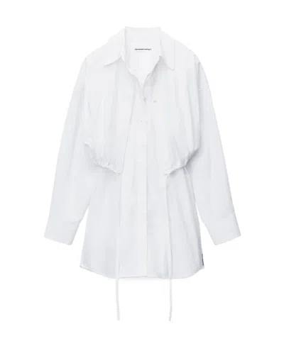 Alexander Wang T Layered Cotton Shirtdress In White