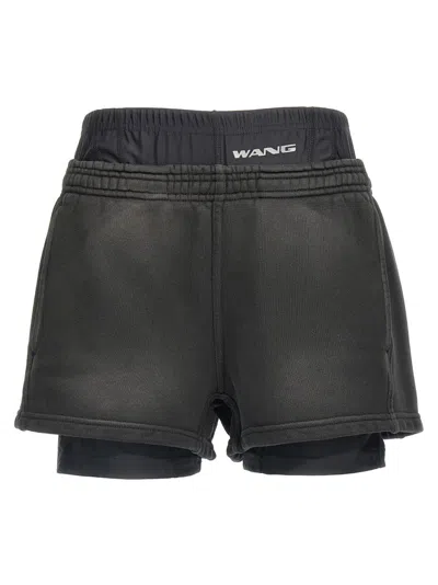 ALEXANDER WANG T LAYERED COTTON TECHNICAL FABRIC BOXER SHORTS