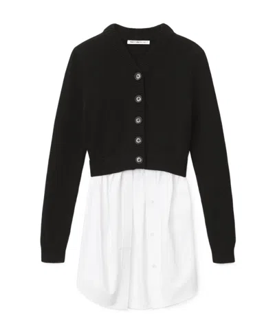 Alexander Wang T Layered-look Jumper Shirt In Black