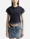 Alexander Wang T T By Alexander Wang Charcoal Stretch Piquet Polo Shirt