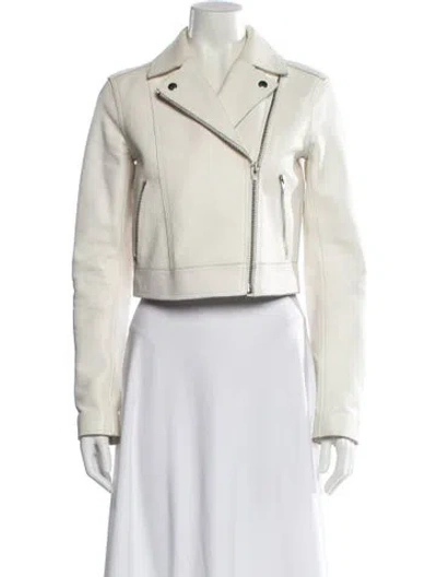 Pre-owned Alexander Wang T Leather Biker Jacket In Neutral