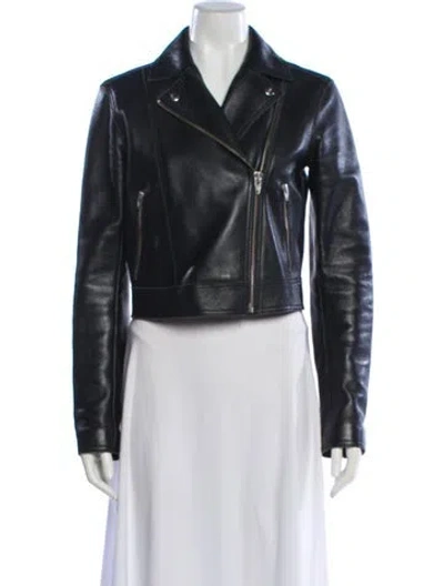 Pre-owned Alexander Wang T Leather Fur Jacket In Black